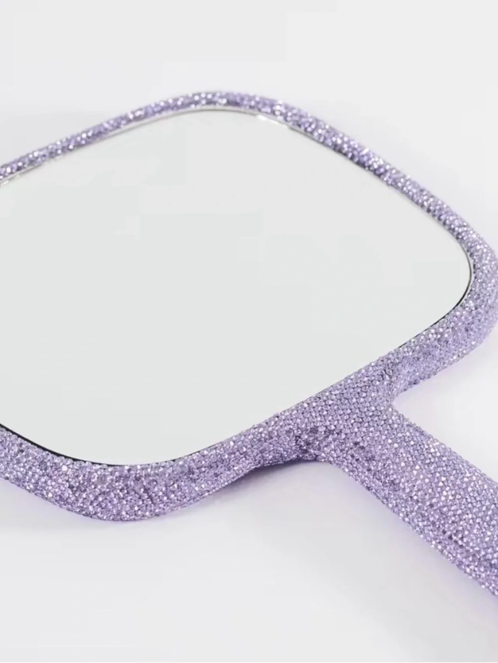 Glitz & Glam Purple Glitter Hand Mirror - 5X Magnification